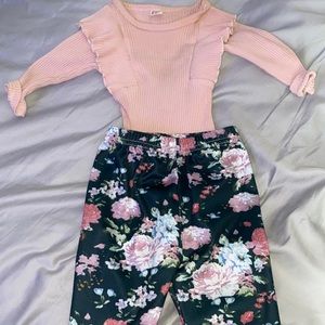 Matching floral outfit